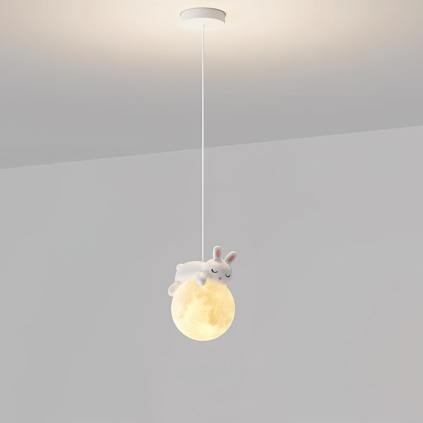 Velisise Pendant Lamp Bear Moon for Children's Room