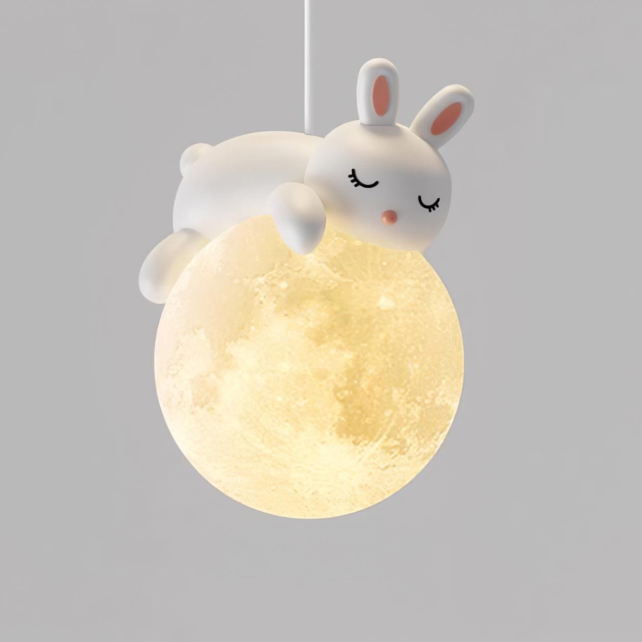 Velisise Pendant Lamp Bear Moon for Children's Room