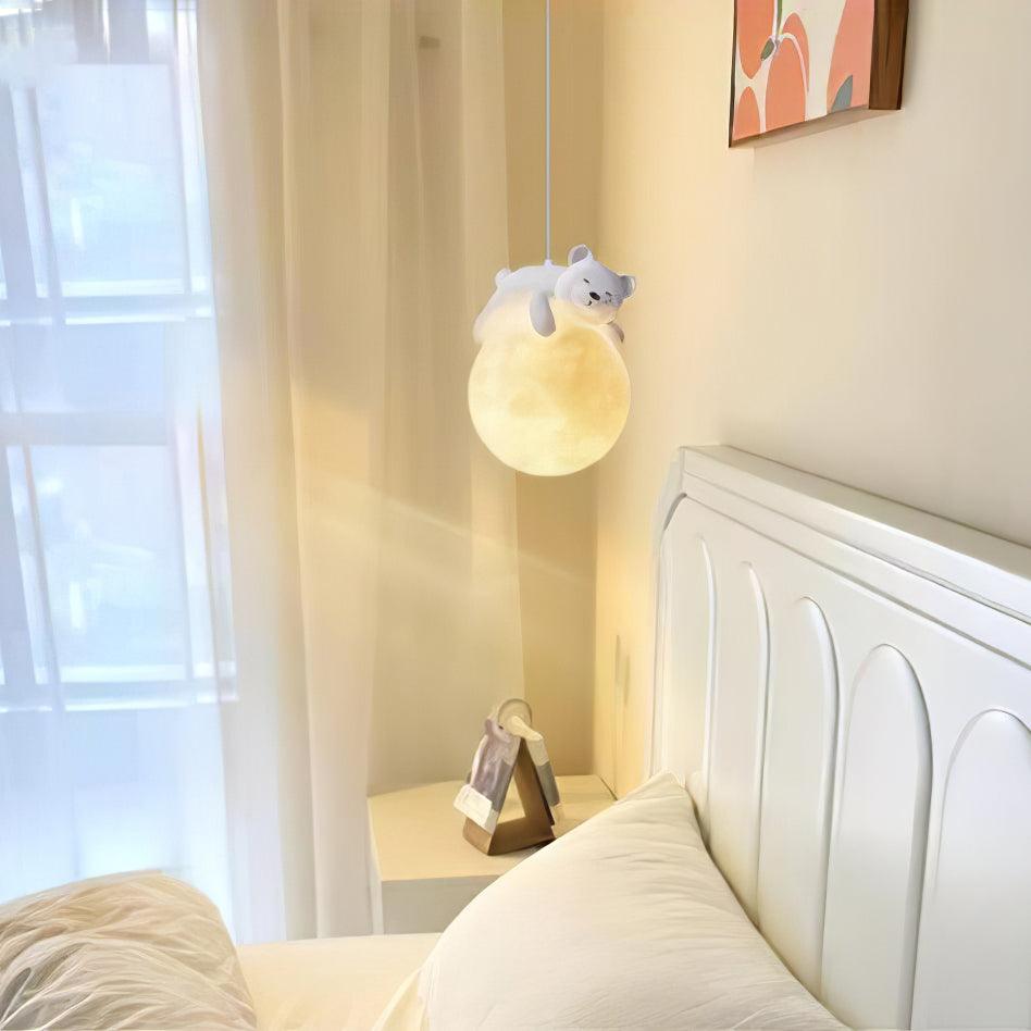 Velisise Pendant Lamp Bear Moon for Children's Room