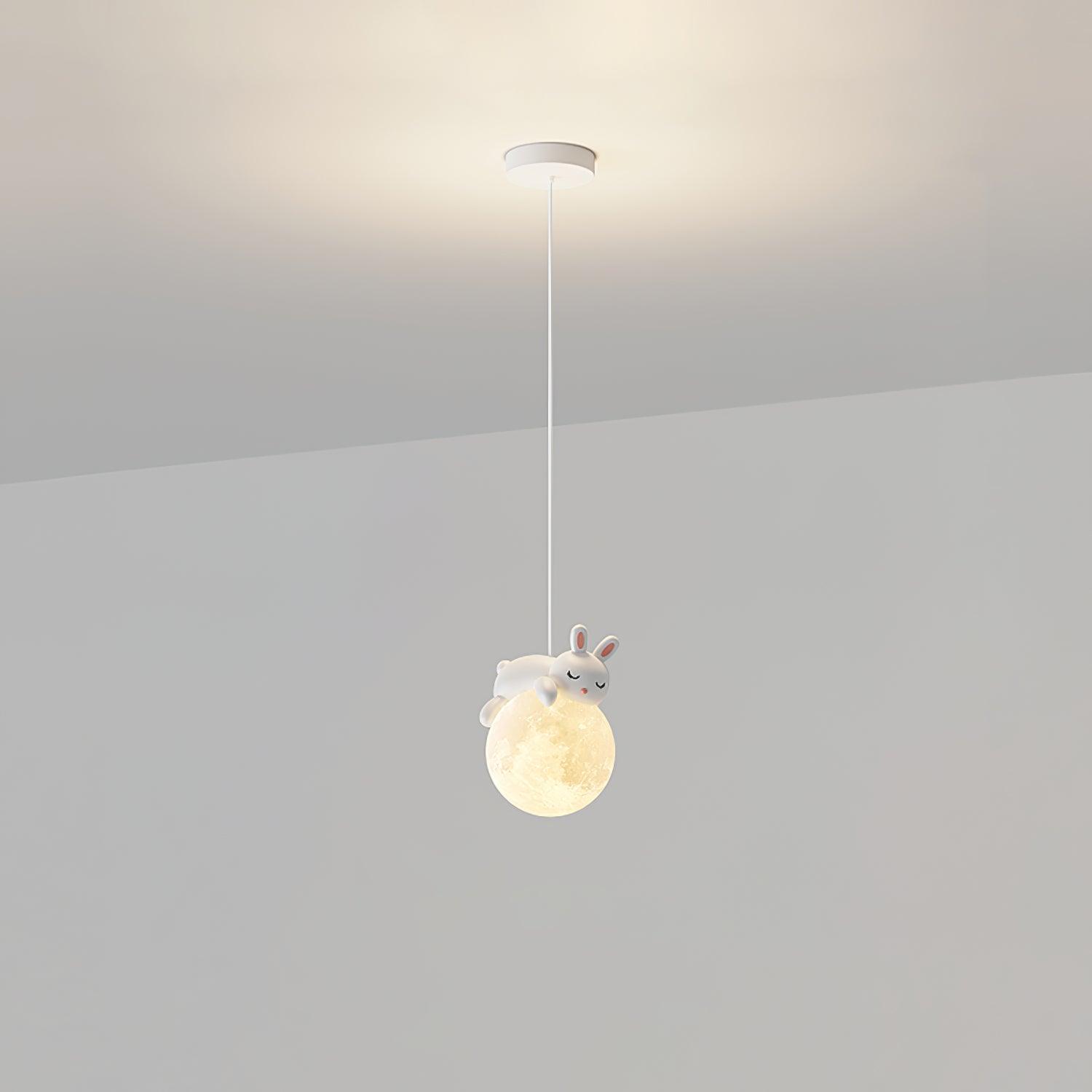 Velisise Pendant Lamp Bear Moon for Children's Room