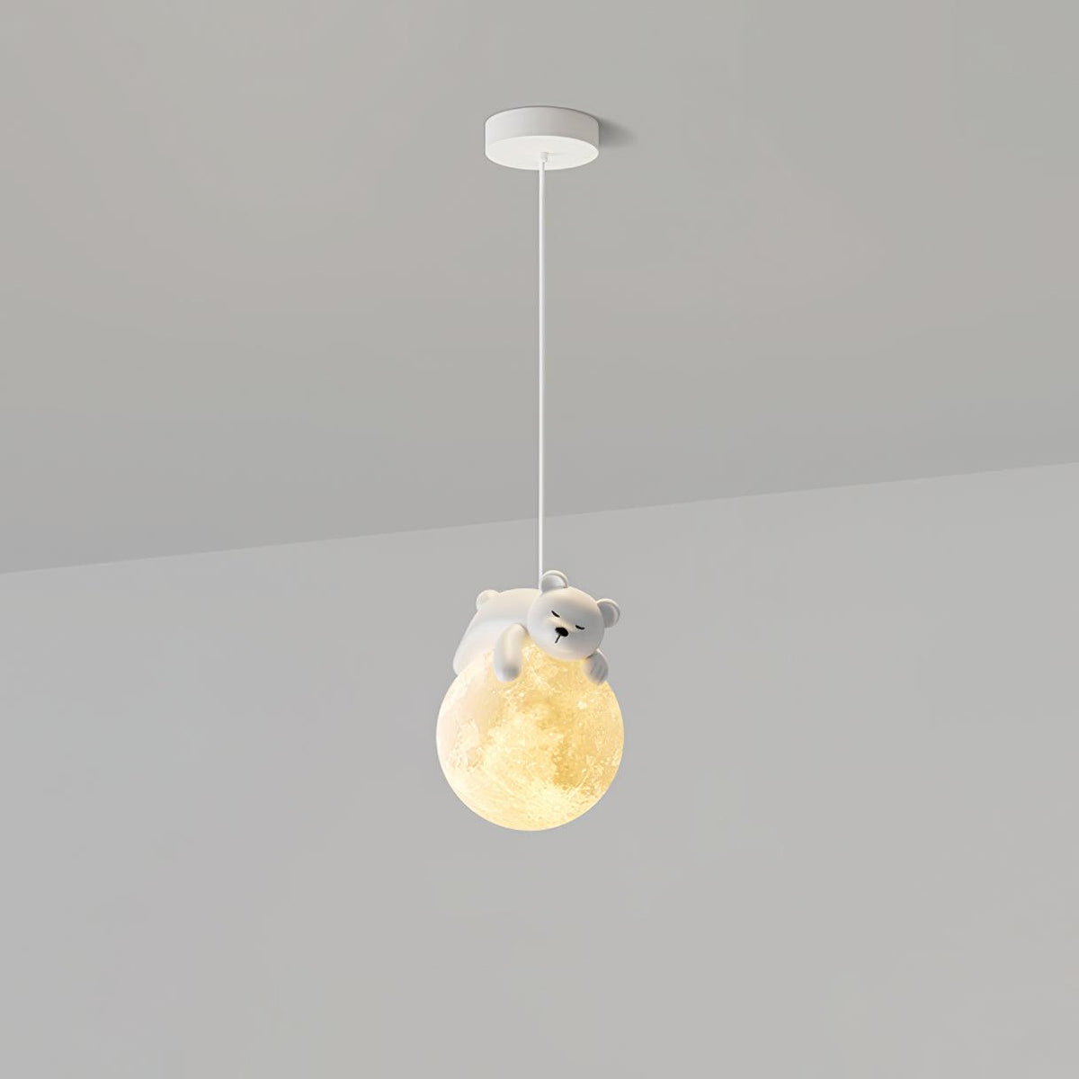 Velisise Pendant Lamp Bear Moon for Children's Room