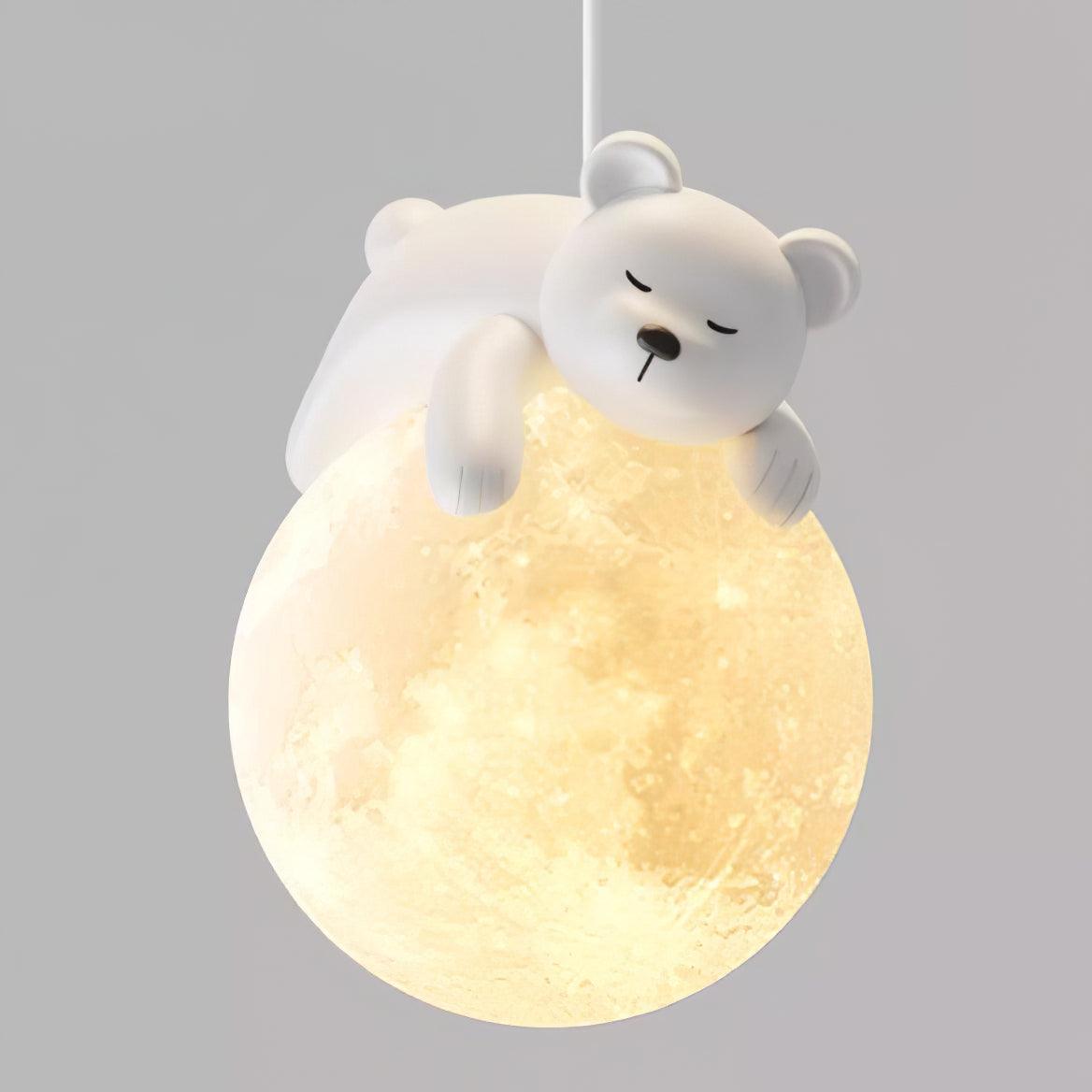Velisise Pendant Lamp Bear Moon for Children's Room