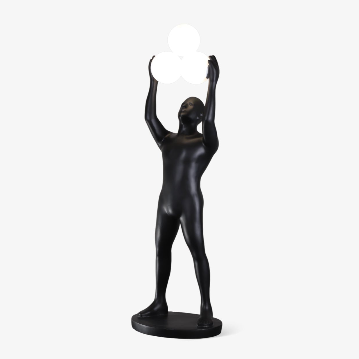 Eurshaia Sculptural Black Floor Lamp
