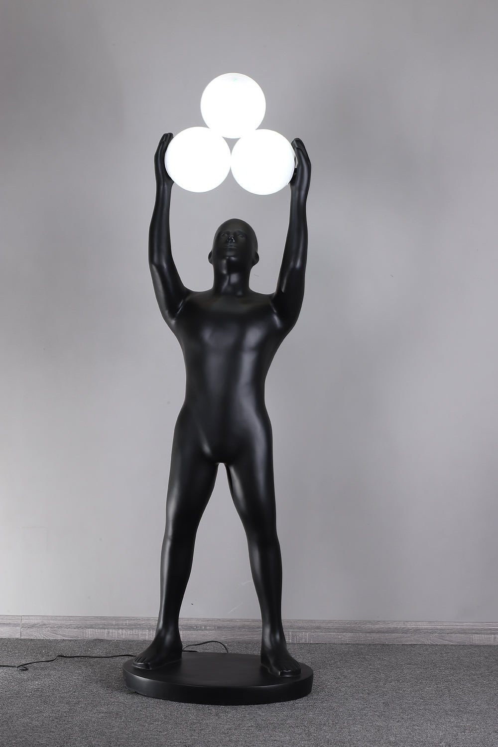 Eurshaia Sculptural Black Floor Lamp