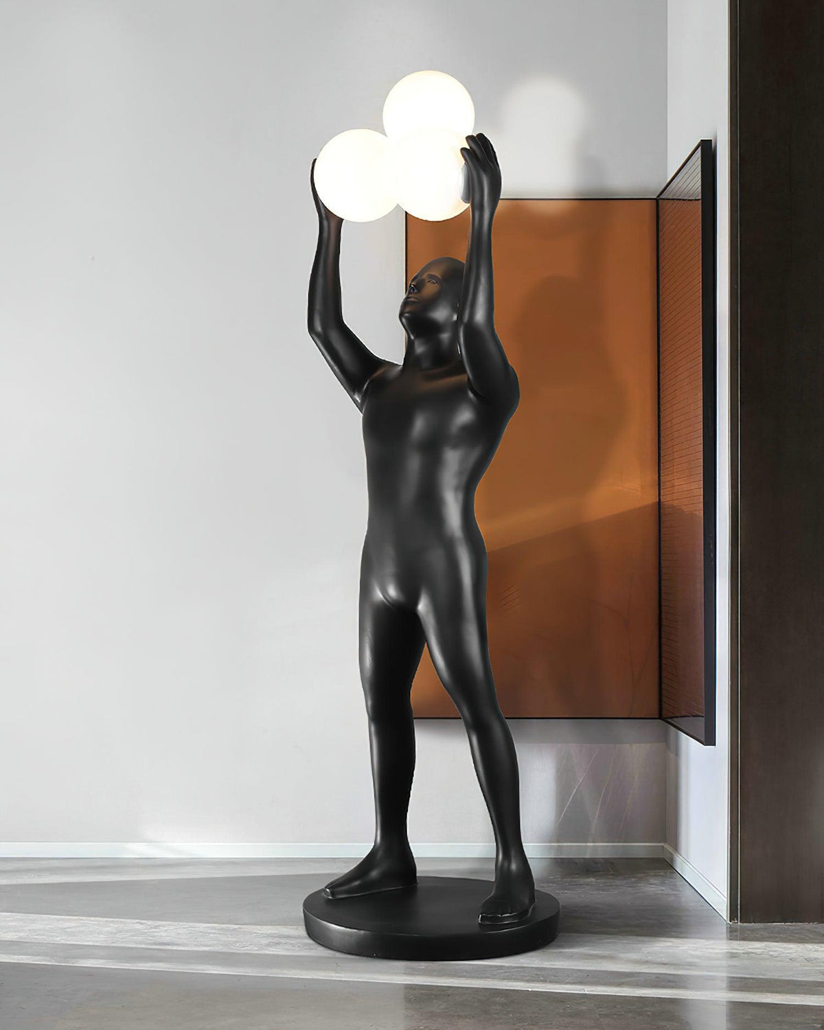 Eurshaia Sculptural Black Floor Lamp