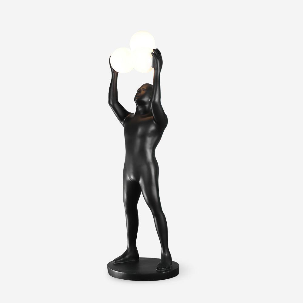 Eurshaia Sculptural Black Floor Lamp