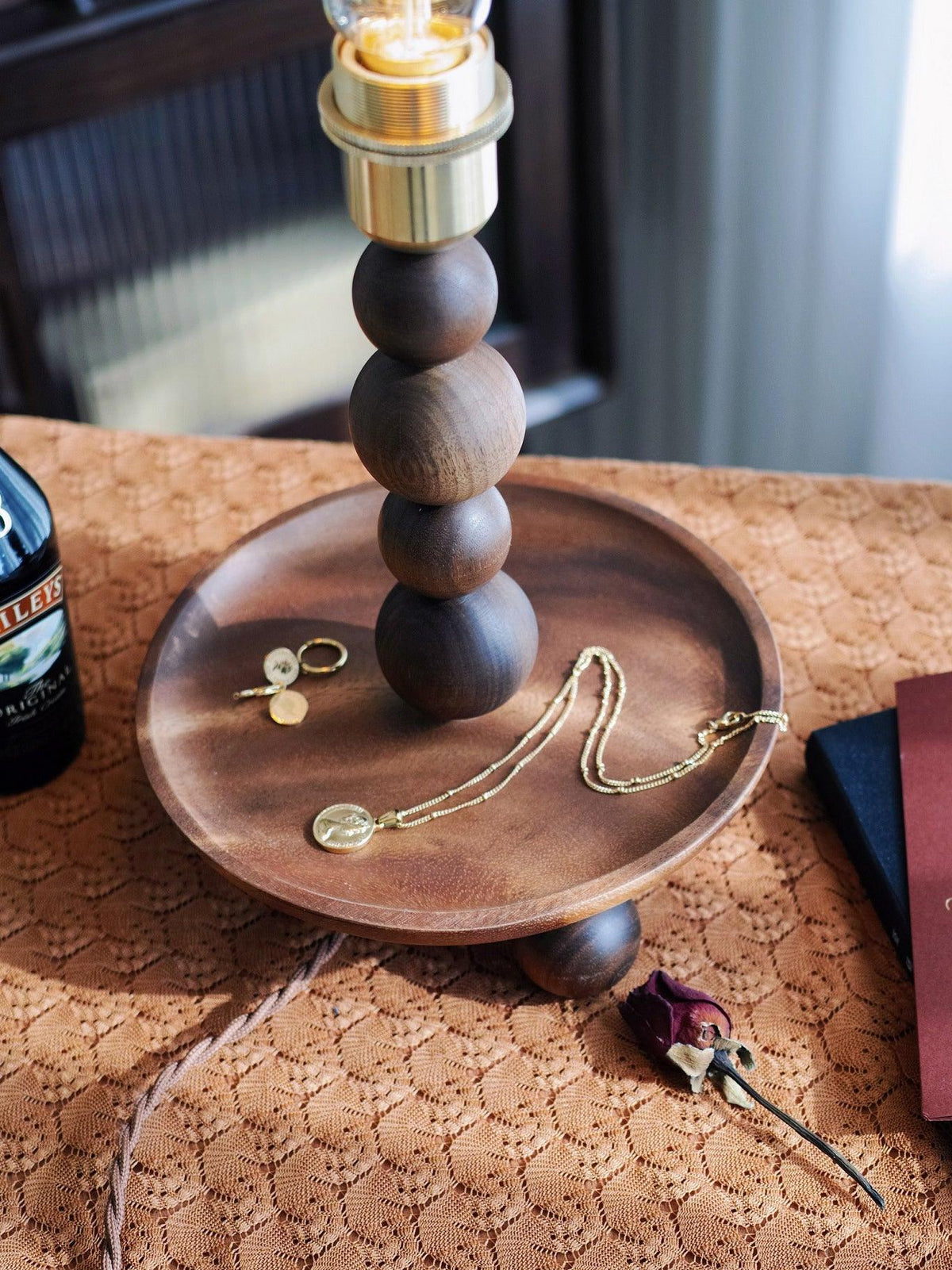 Idoryre Wooden Bead Table Lamp