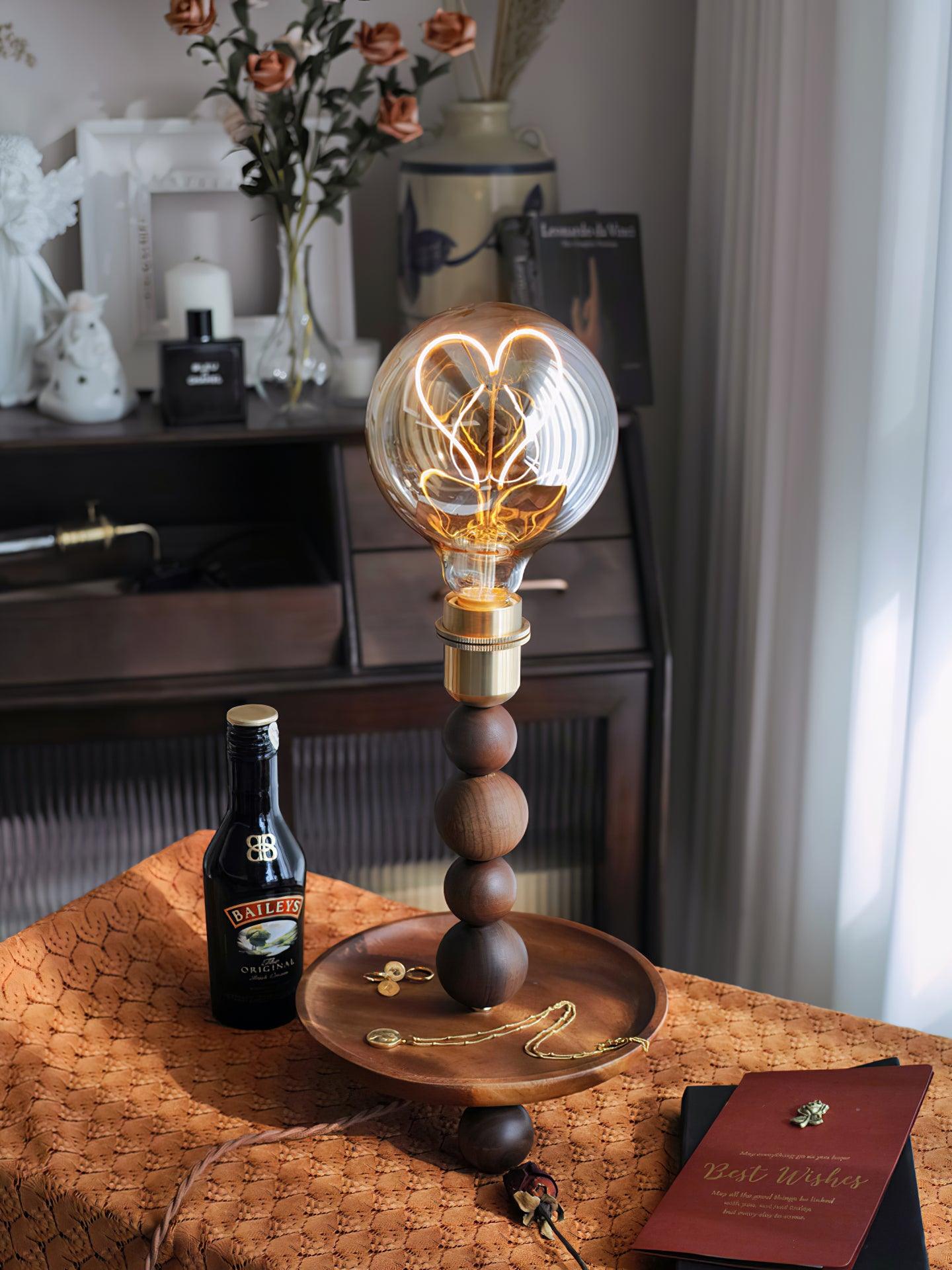 Idoryre Wooden Bead Table Lamp