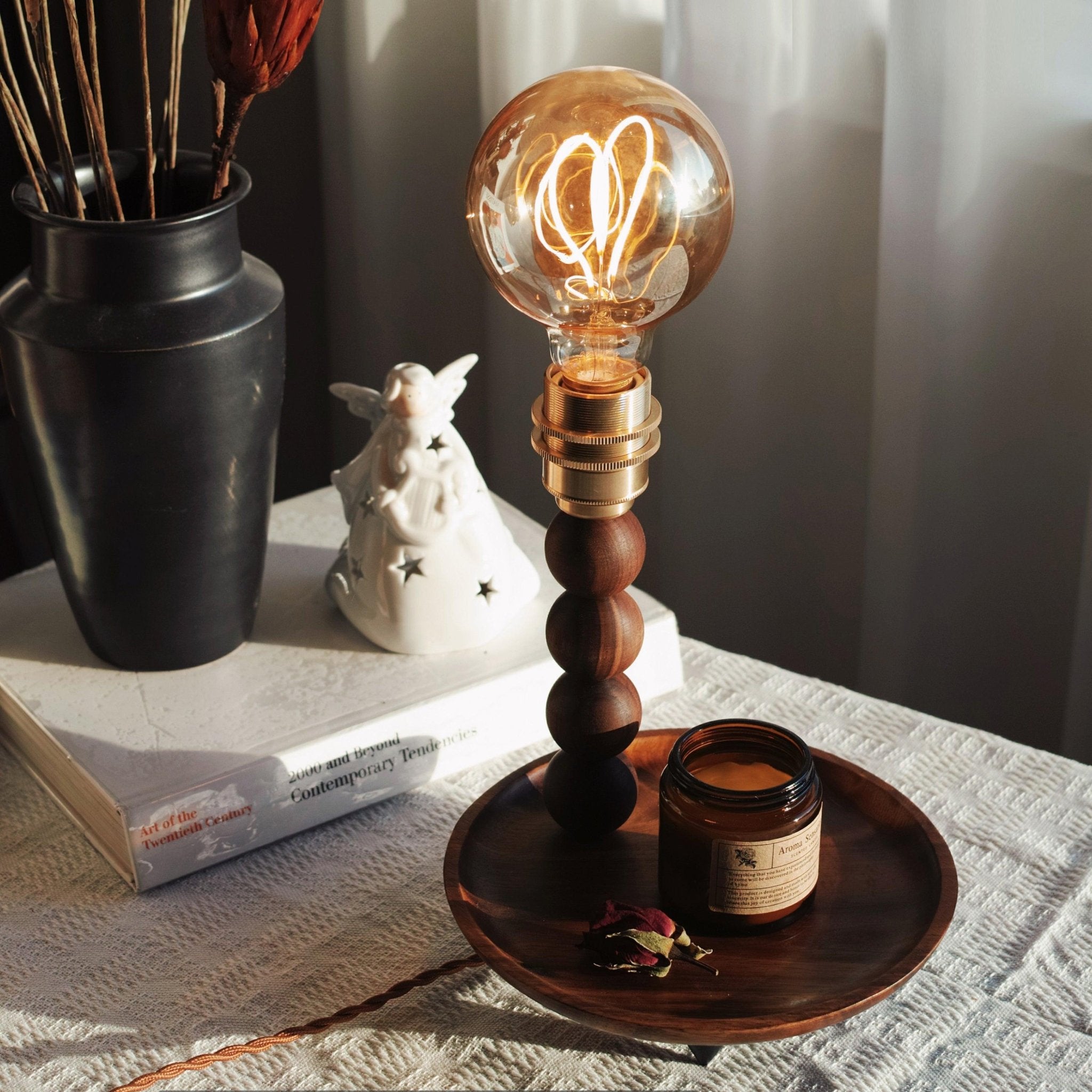 Idoryre Wooden Bead Table Lamp
