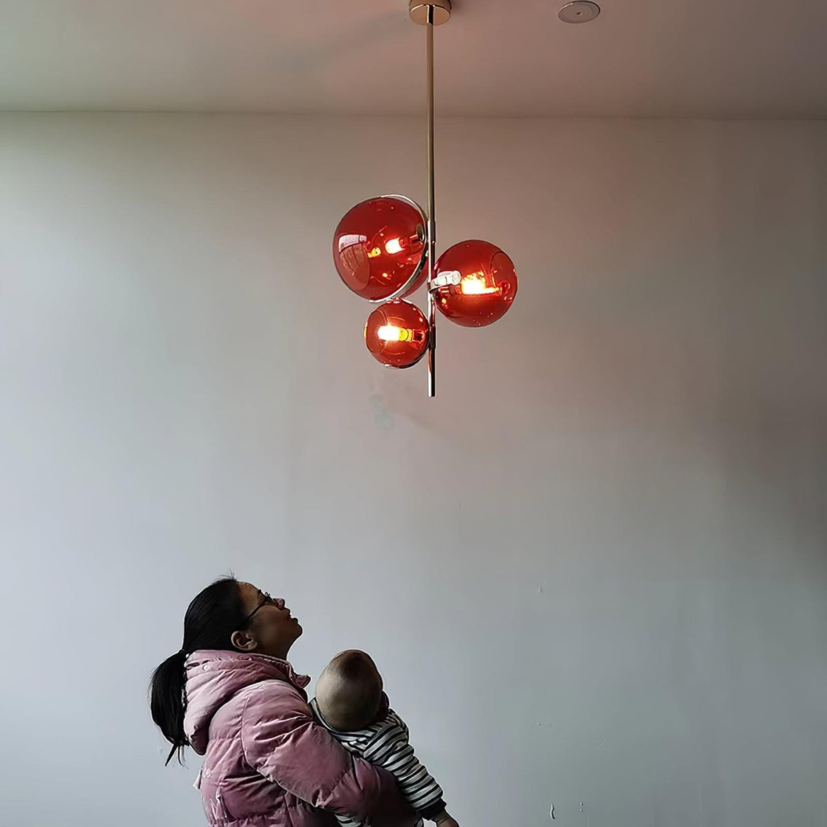 Eiruira Chandelier Amber Glass Ball
