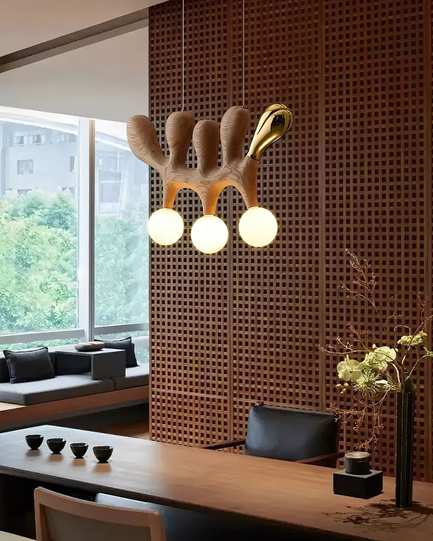 Sprout Contemporary Wood Pendant Lamp