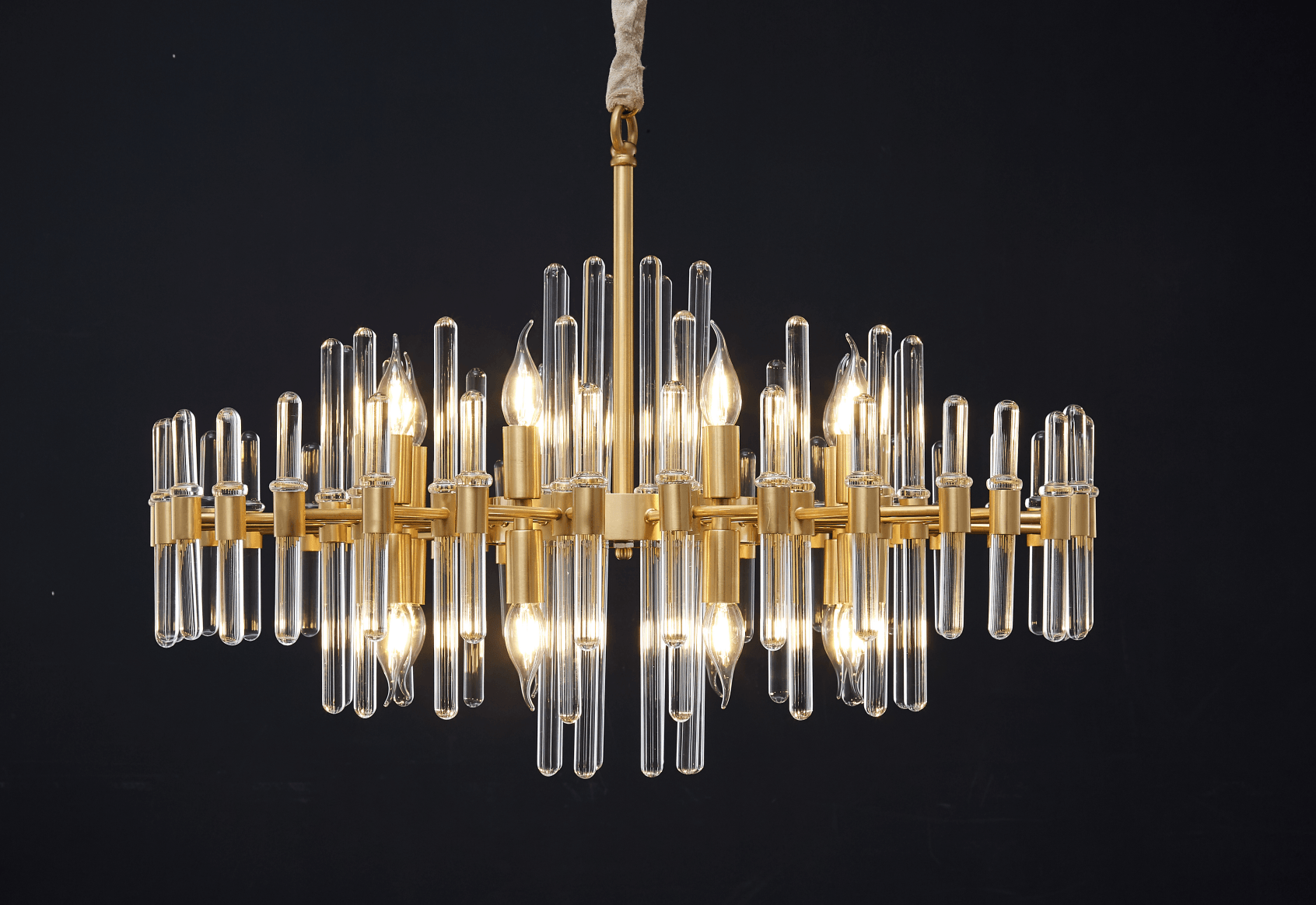 Solara Chandelier Antique Brass Starburst - Neutral Decor