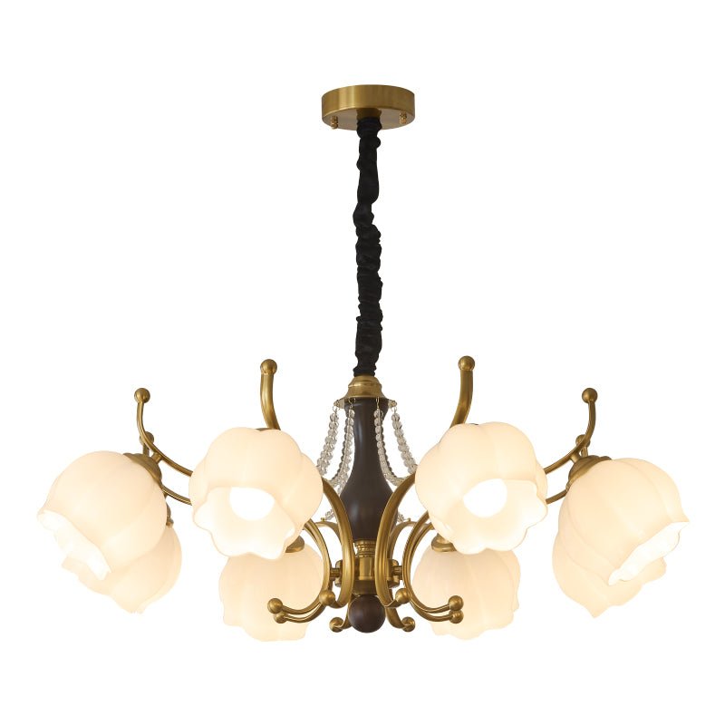Elvorine Chandelier Wood Glass Vintage