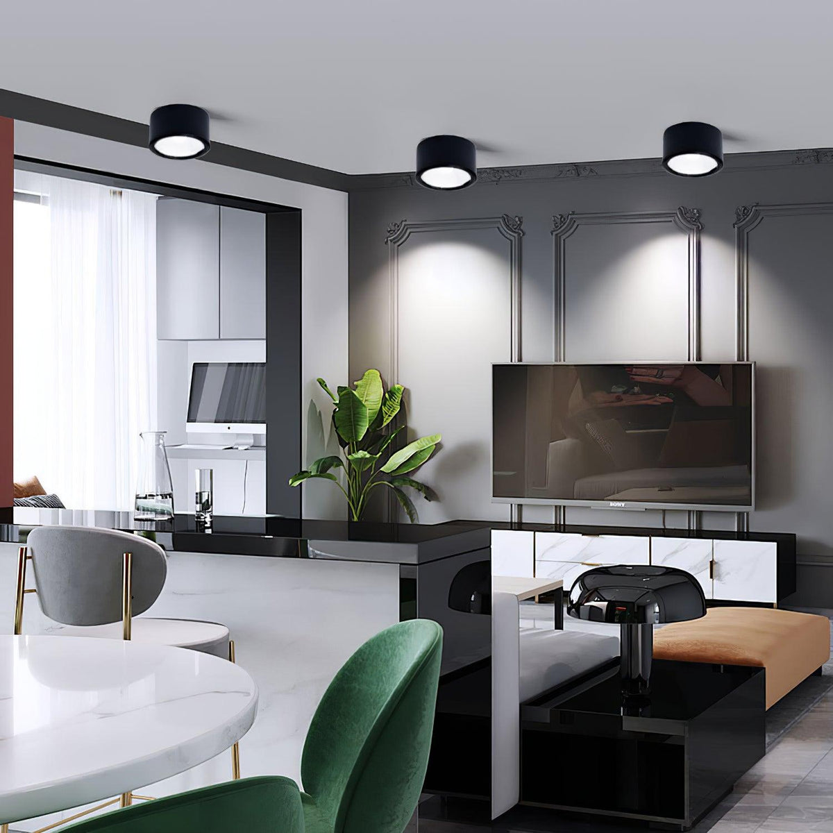 Nero Classic Steel Ceiling lamp