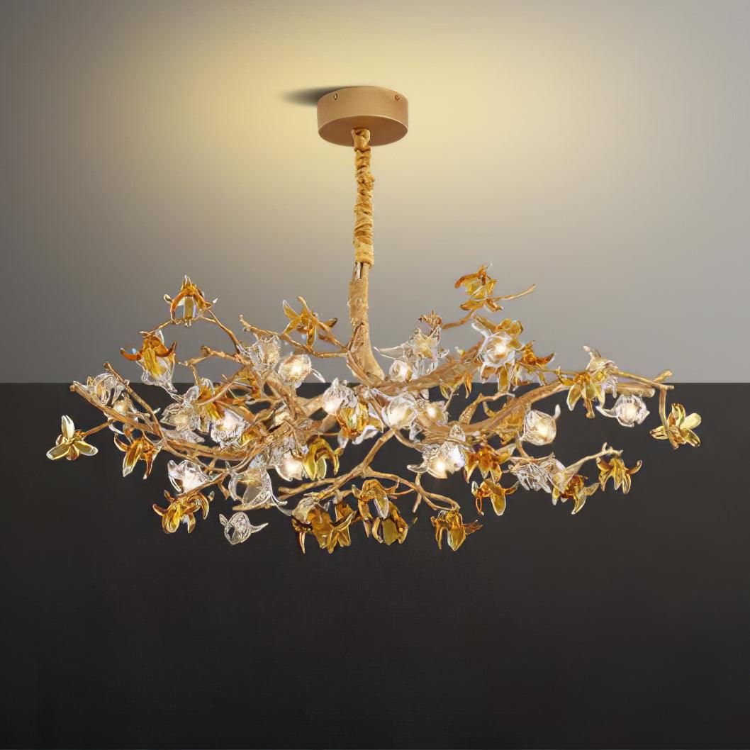 Ulfuvye Postmodern Luxury Branch Brass Crystal Chandelier