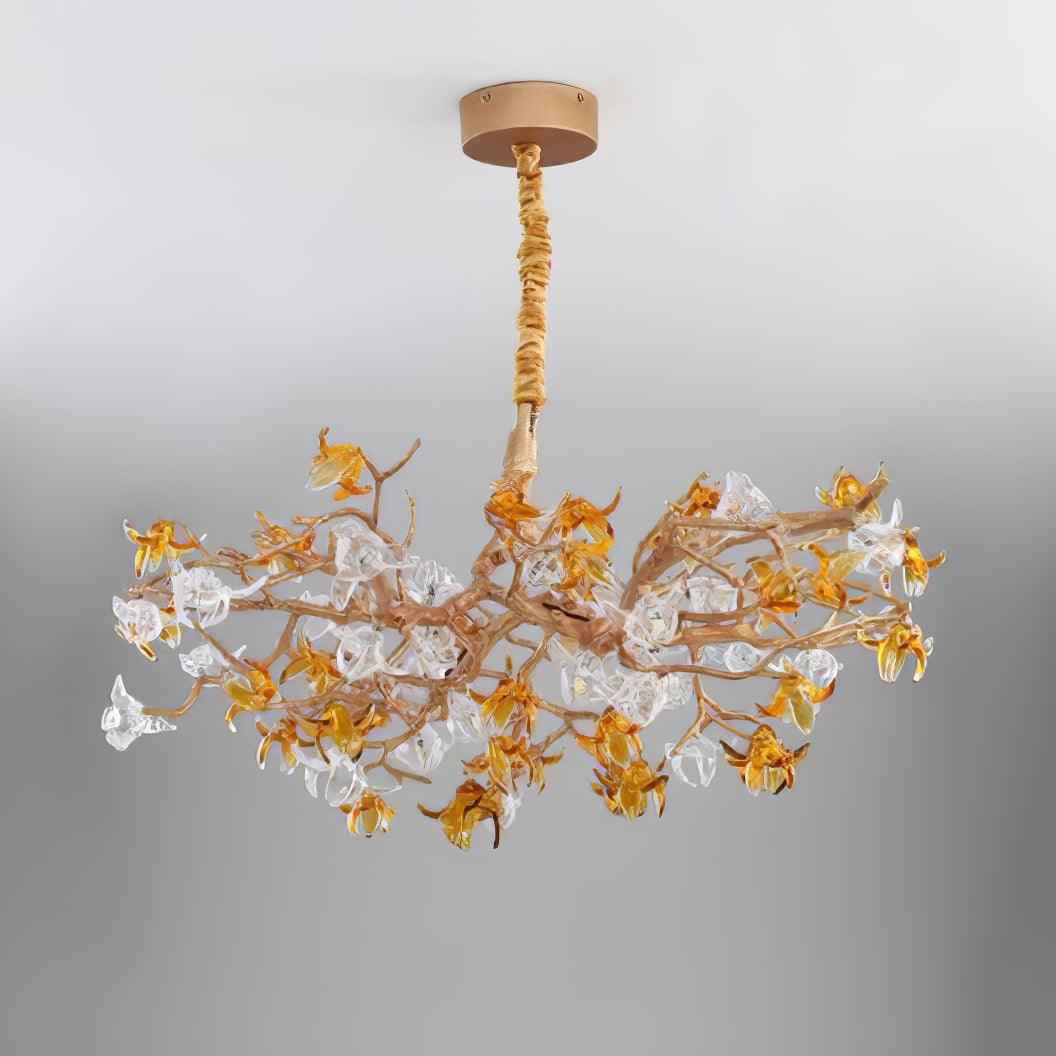 Ulfuvye Postmodern Luxury Branch Brass Crystal Chandelier