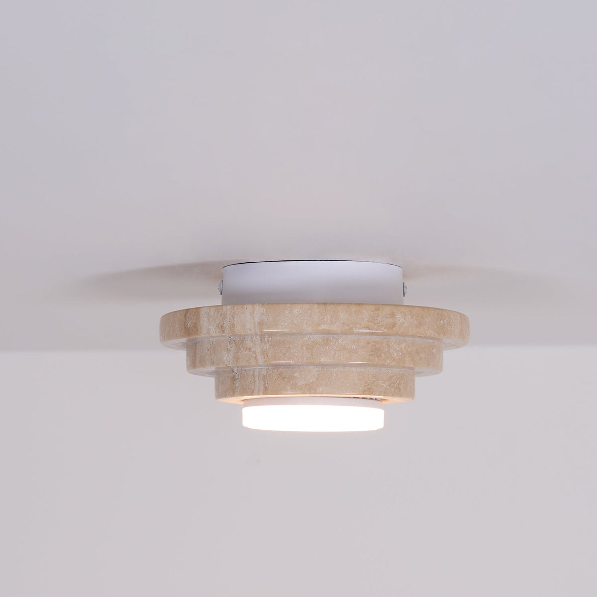 Zadoraris Tiered-Disc Travertine Ceiling Light