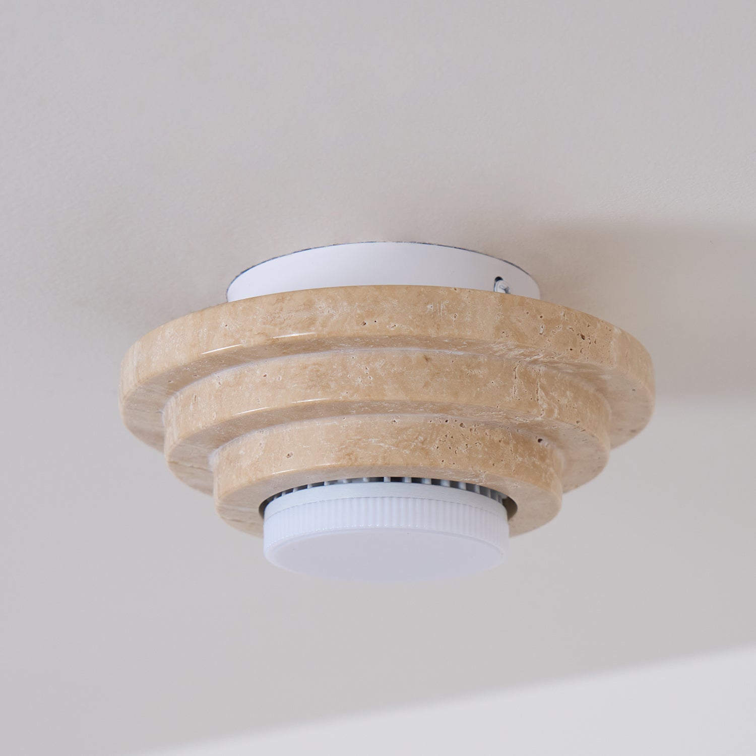 Zadoraris Tiered-Disc Travertine Ceiling Light