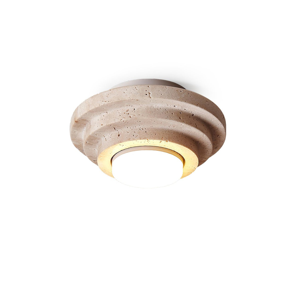 Zadoraris Tiered-Disc Travertine Ceiling Light
