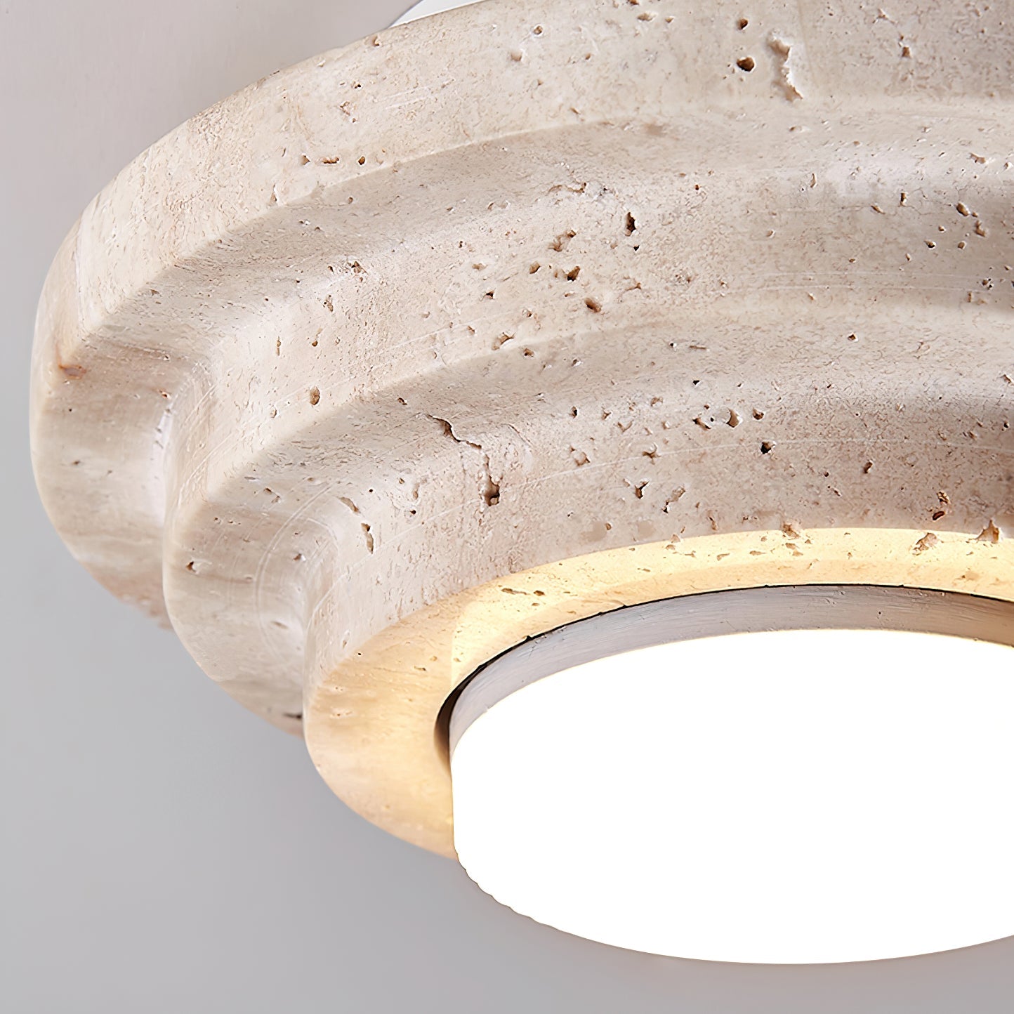 Zadoraris Tiered-Disc Travertine Ceiling Light