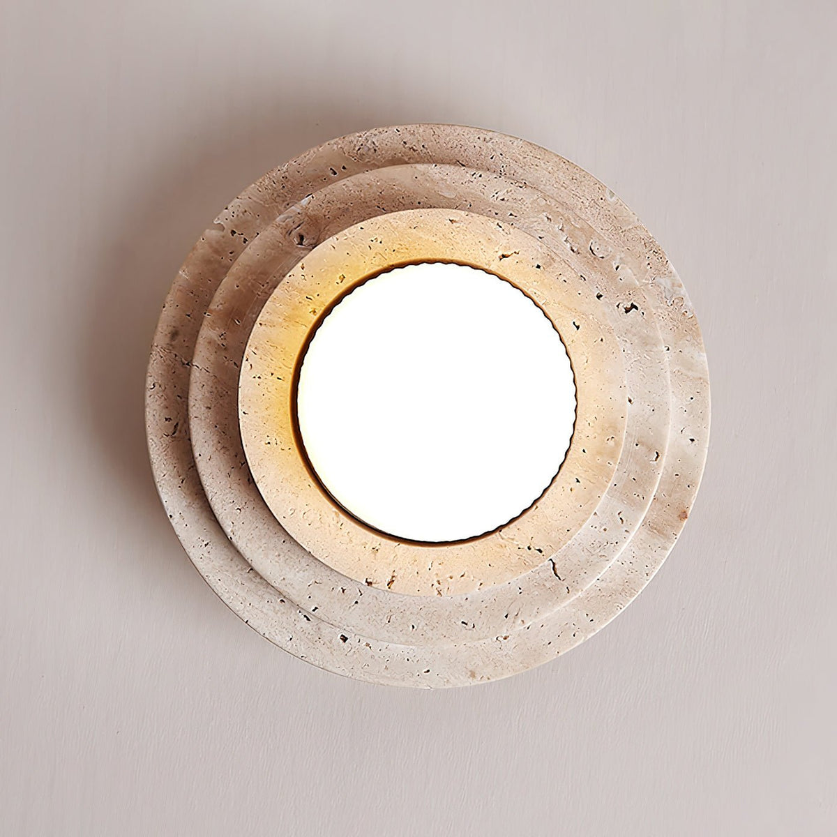 Zadoraris Tiered-Disc Travertine Ceiling Light