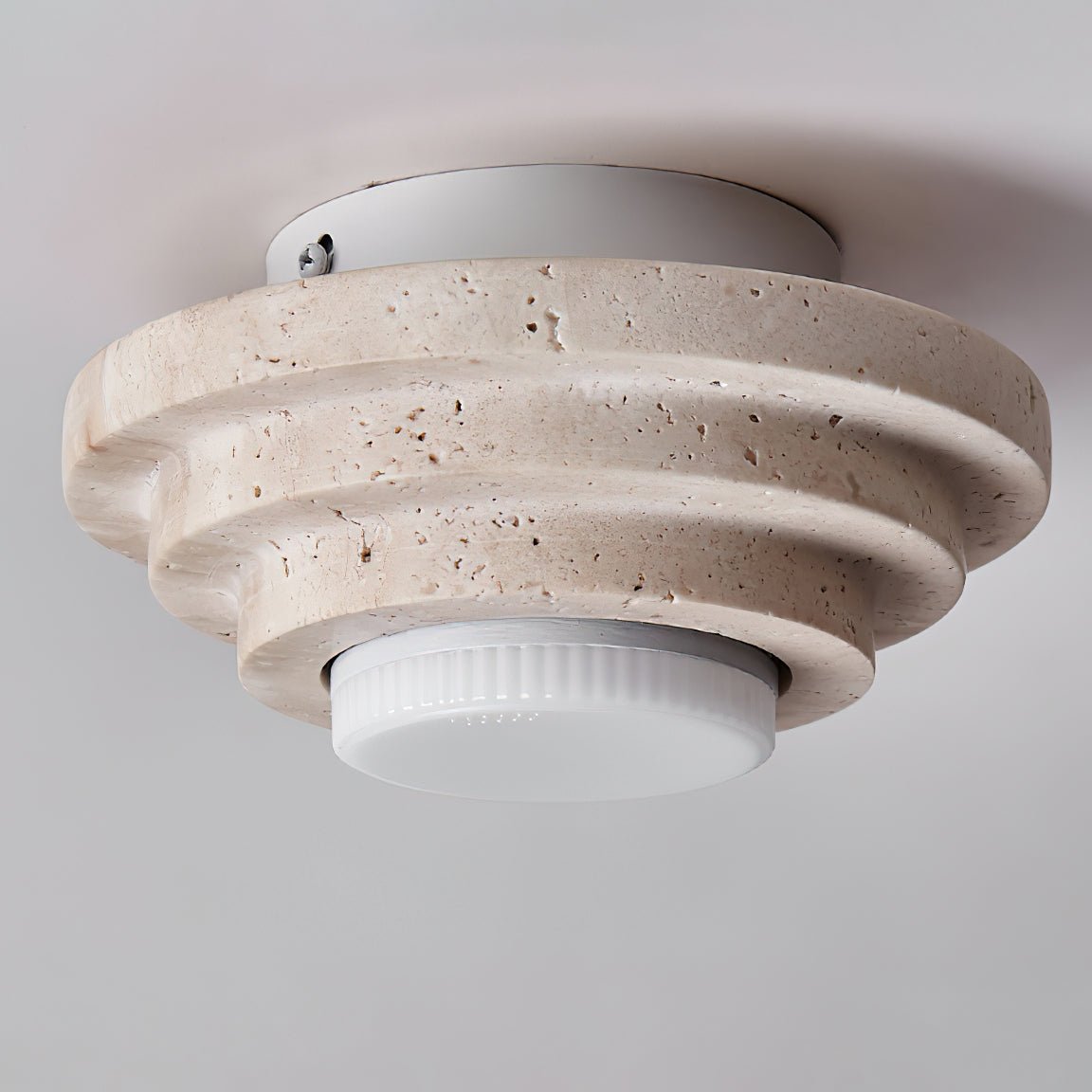 Zadoraris Tiered-Disc Travertine Ceiling Light
