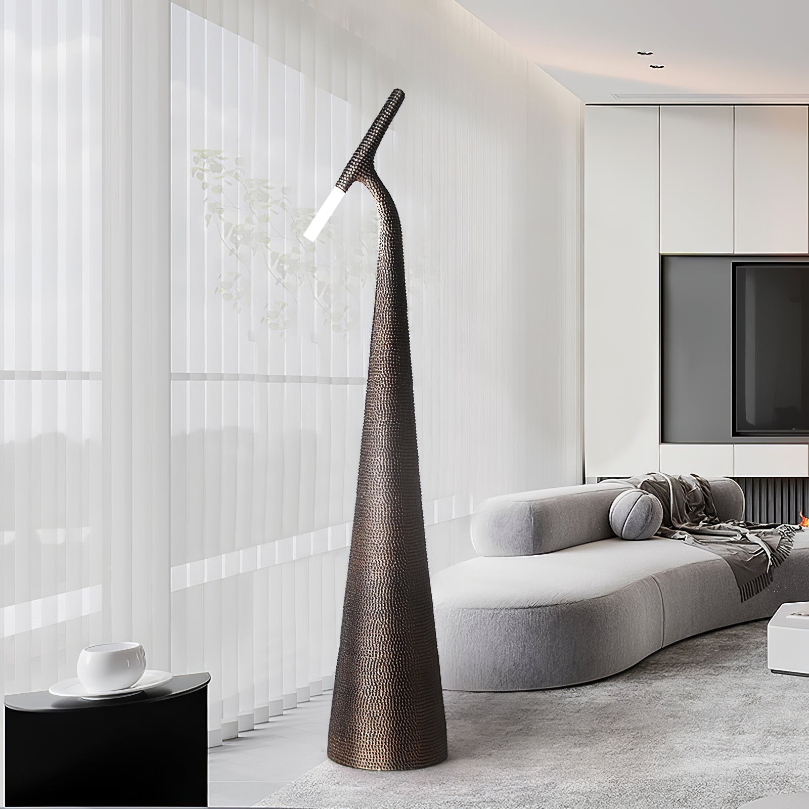 Sysolyra Textured Resin Floor Lamp