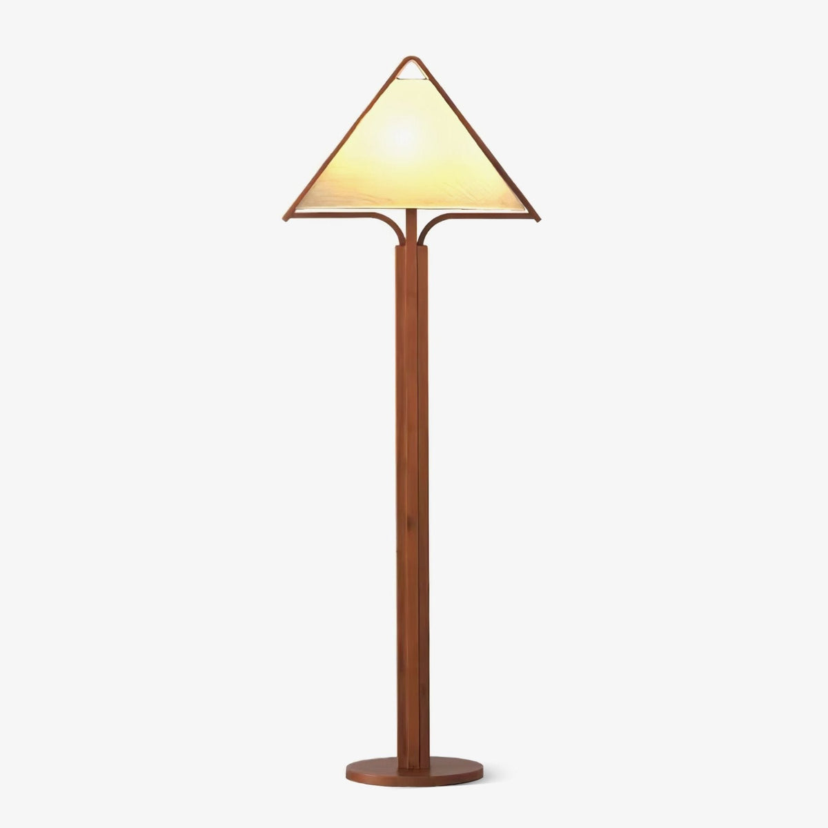 Ersolan Triangular Wood & Fabric Floor Lamp