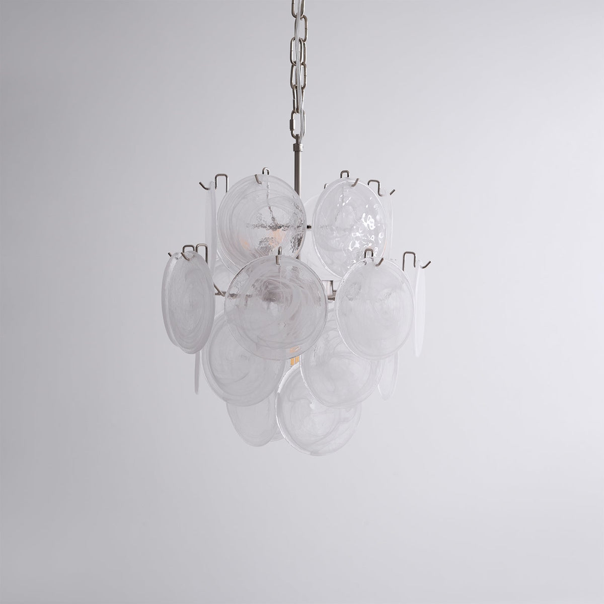 Lioruora Chandelier Apricot Murano Glass Disc Layered Artistic