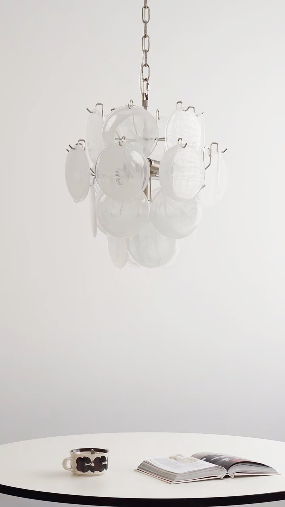 Lioruora Chandelier Apricot Murano Glass Disc Layered Artistic