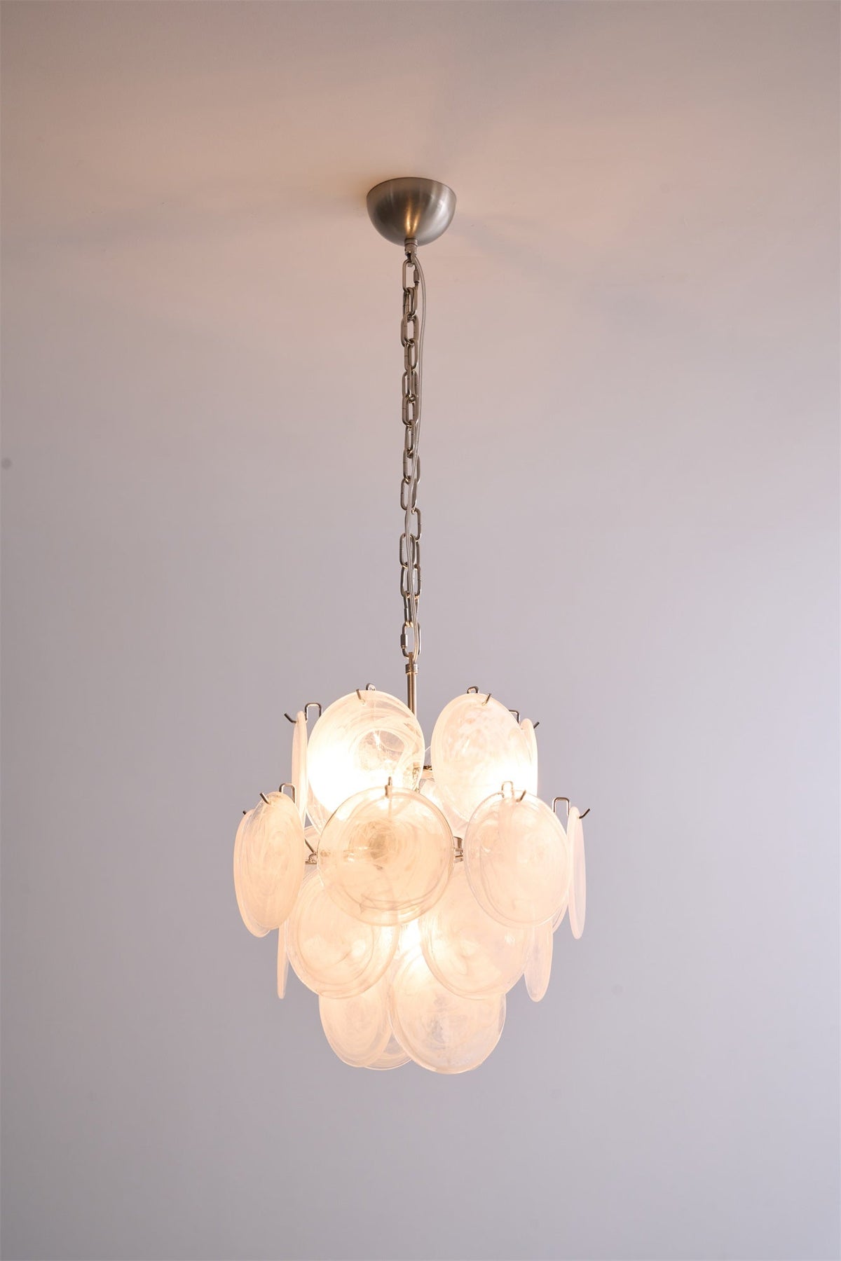 Lioruora Chandelier Apricot Murano Glass Disc Layered Artistic