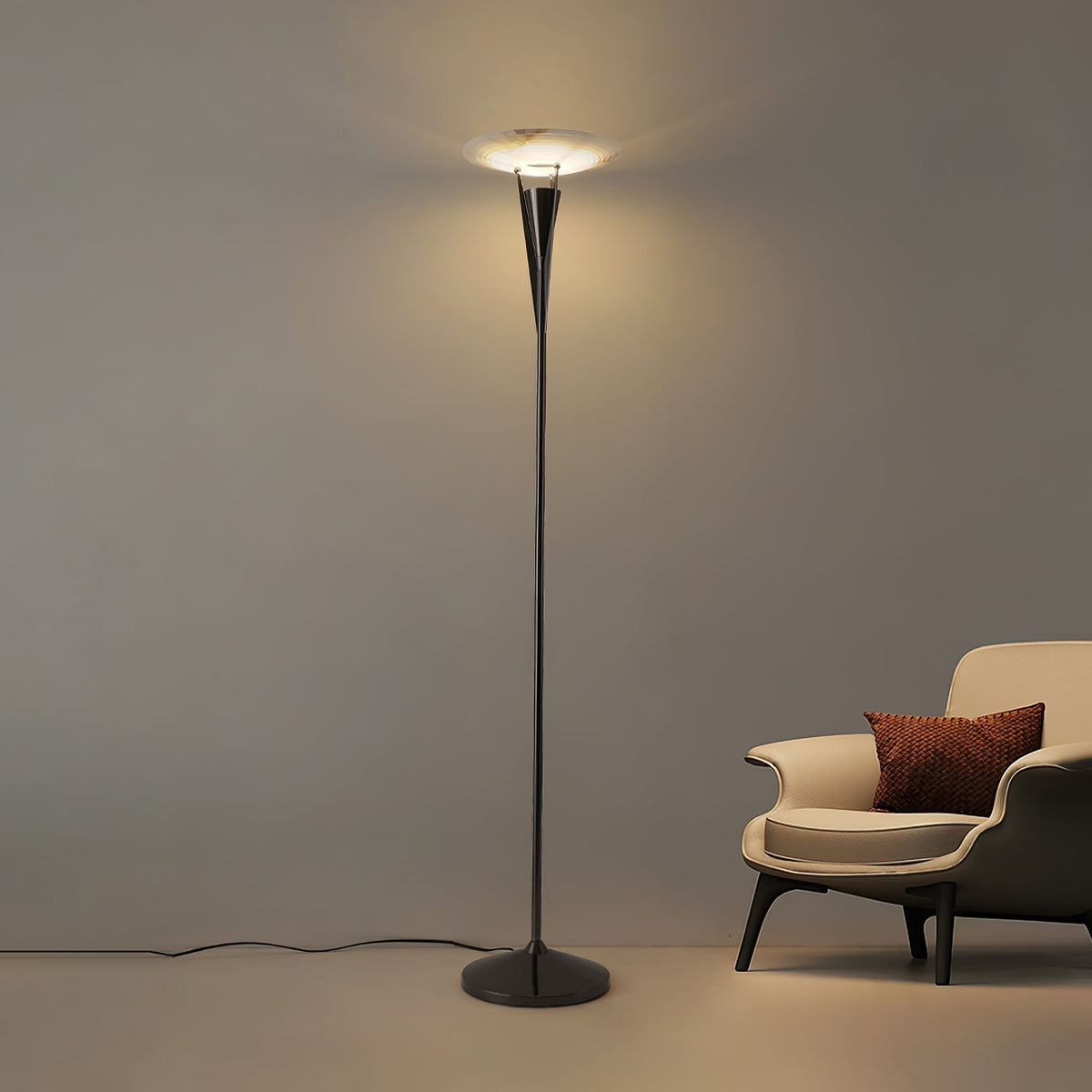 Veloros Cone Alabaster Floor Lamp