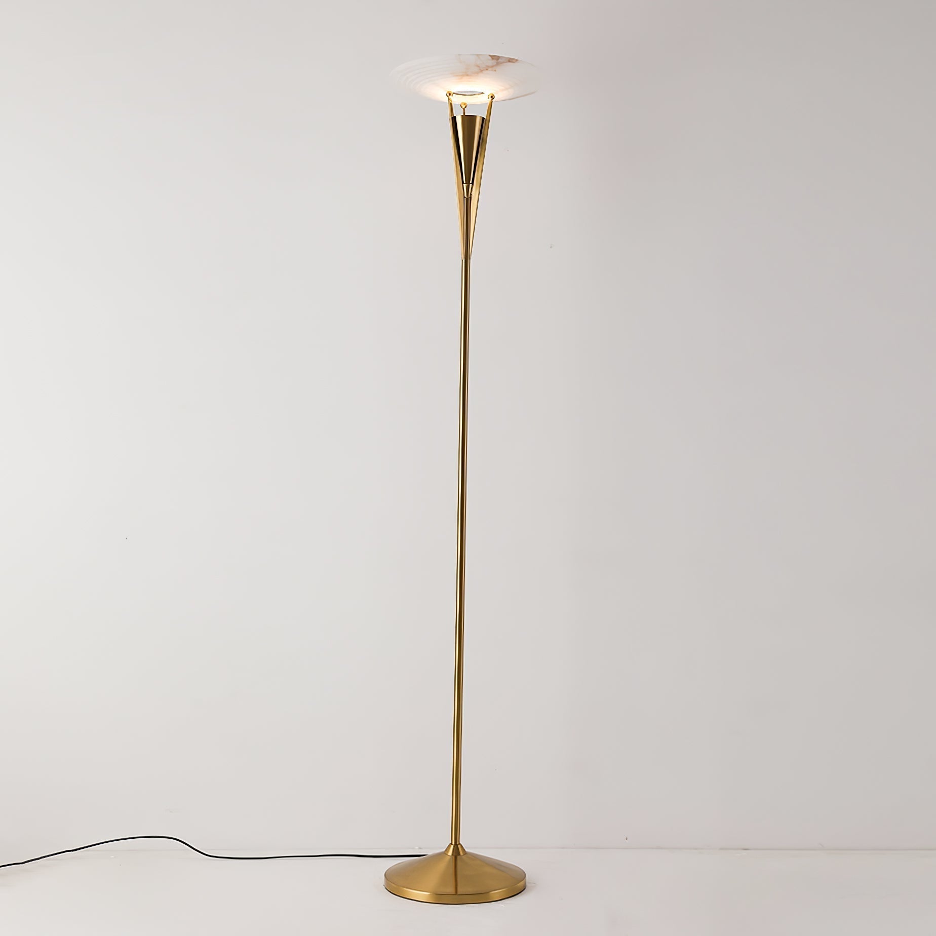 Veloros Cone Alabaster Floor Lamp