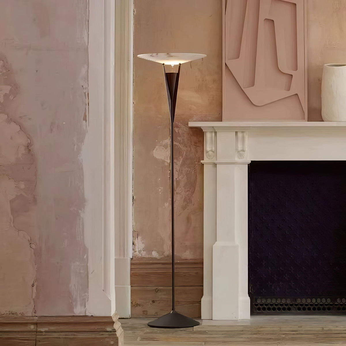 Veloros Cone Alabaster Floor Lamp