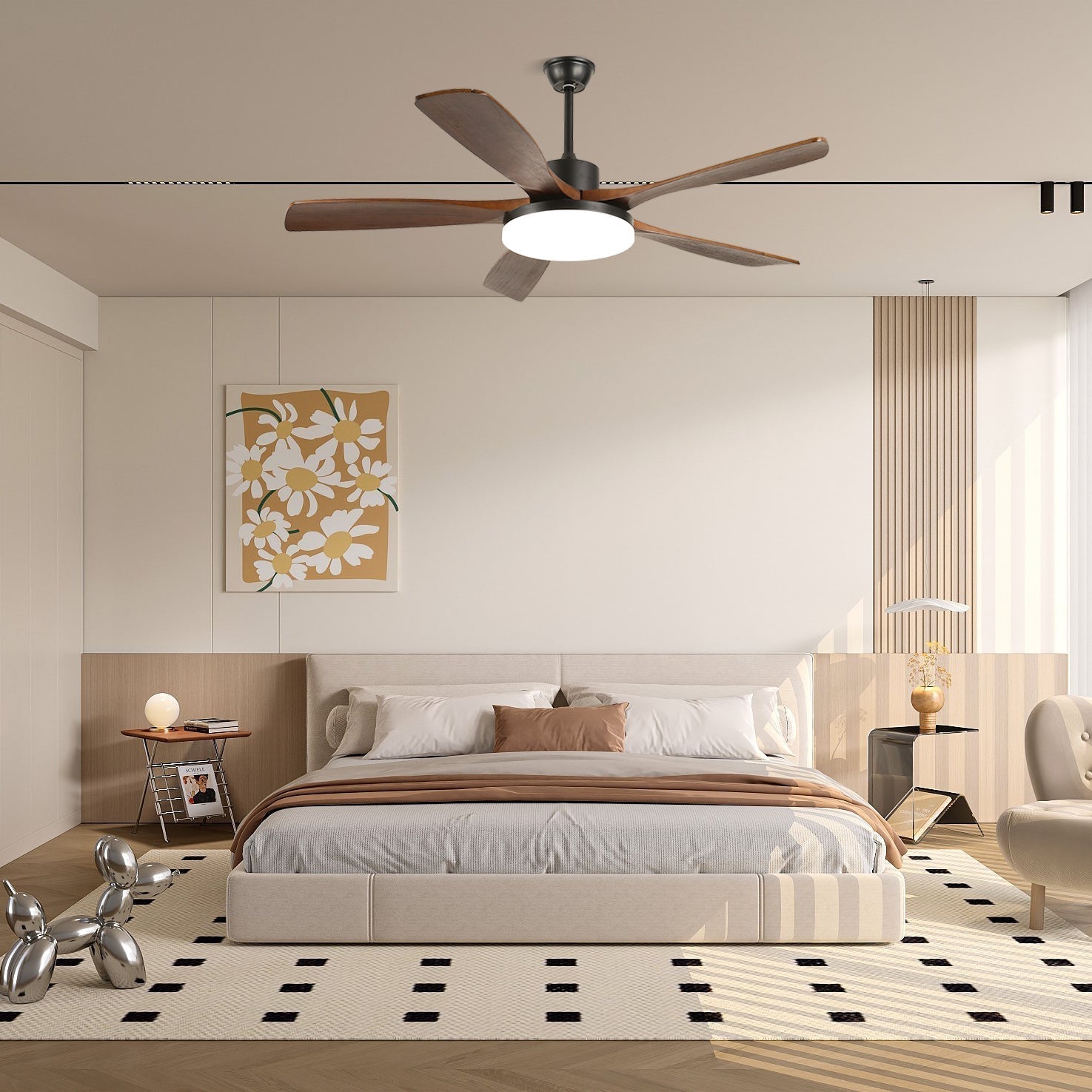 Yvette Modern Ceiling Fan Light 48/52 Livingroom