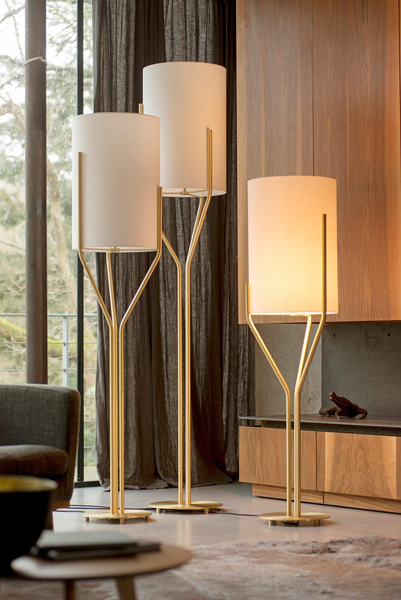 Aureina Glam Brass Floor Lamp