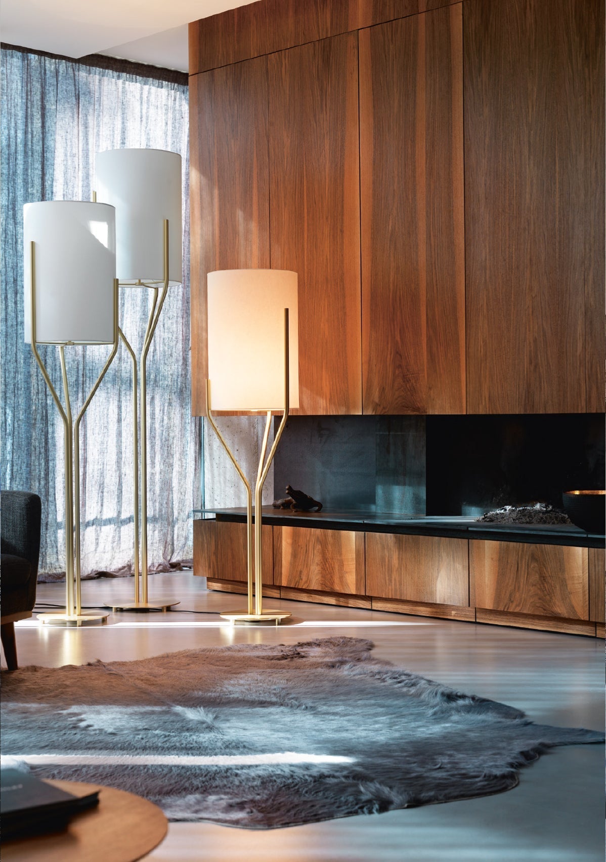 Aureina Glam Brass Floor Lamp