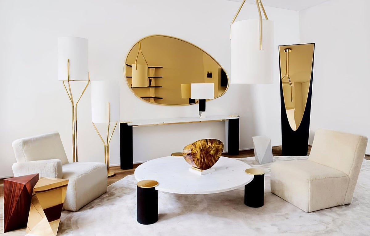 Aureina Glam Brass Floor Lamp