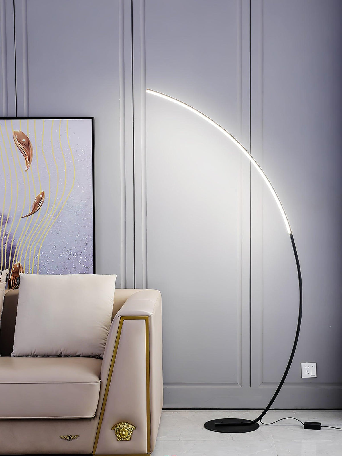 Zophaor Mid-Century Glass & Brass Wall Light