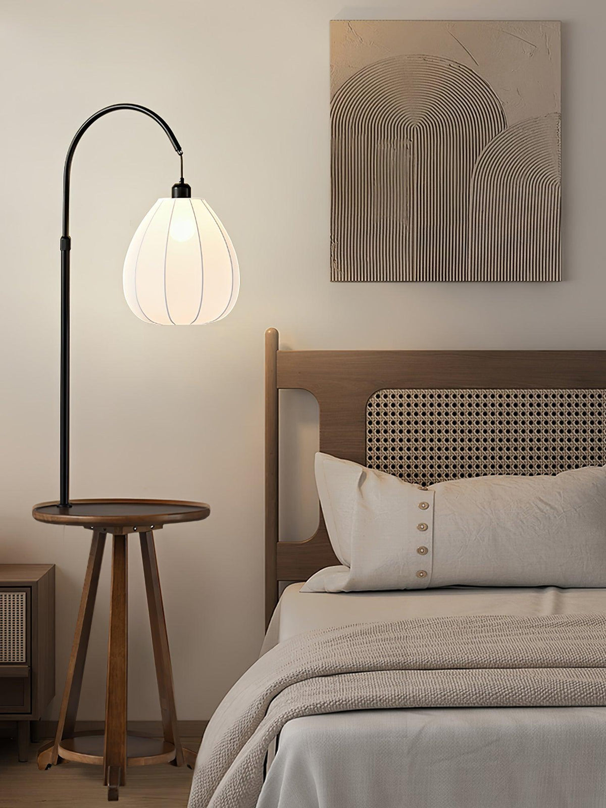 Vazoril Multifunctional Wood Fabric Floor Lamp