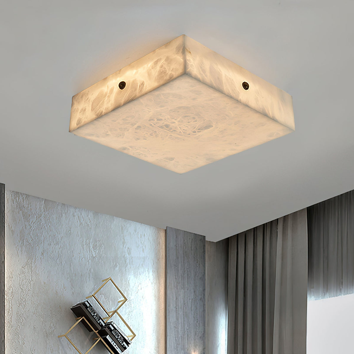 Rauduvys Modern Minimalist Alabaster  Ceiling Light