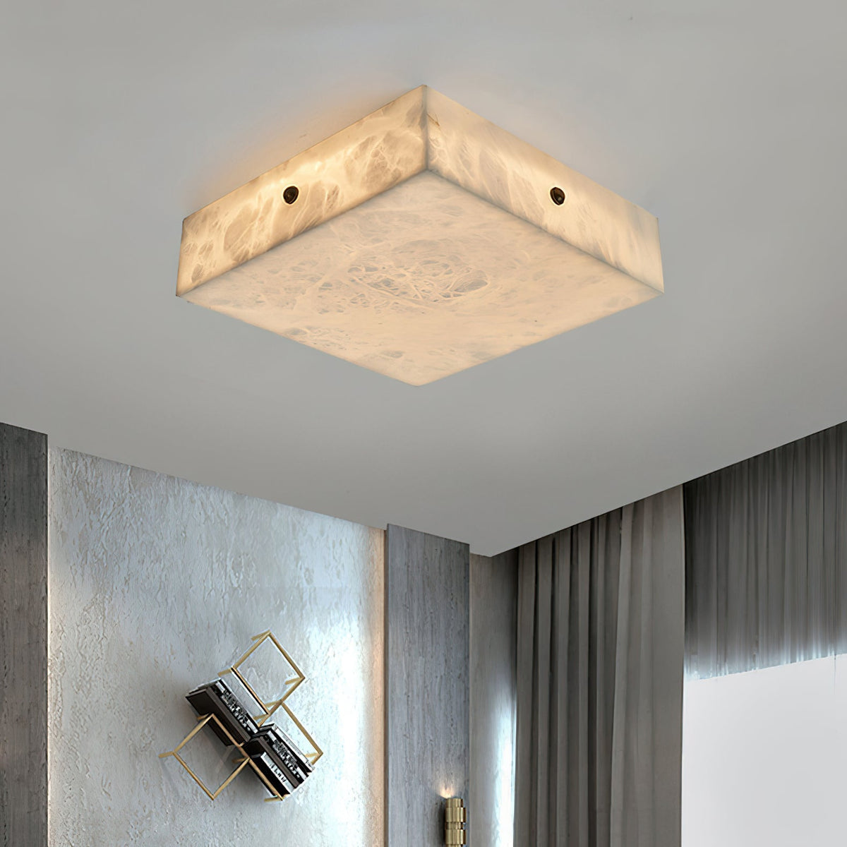 Rauduvys Modern Minimalist Alabaster  Ceiling Light