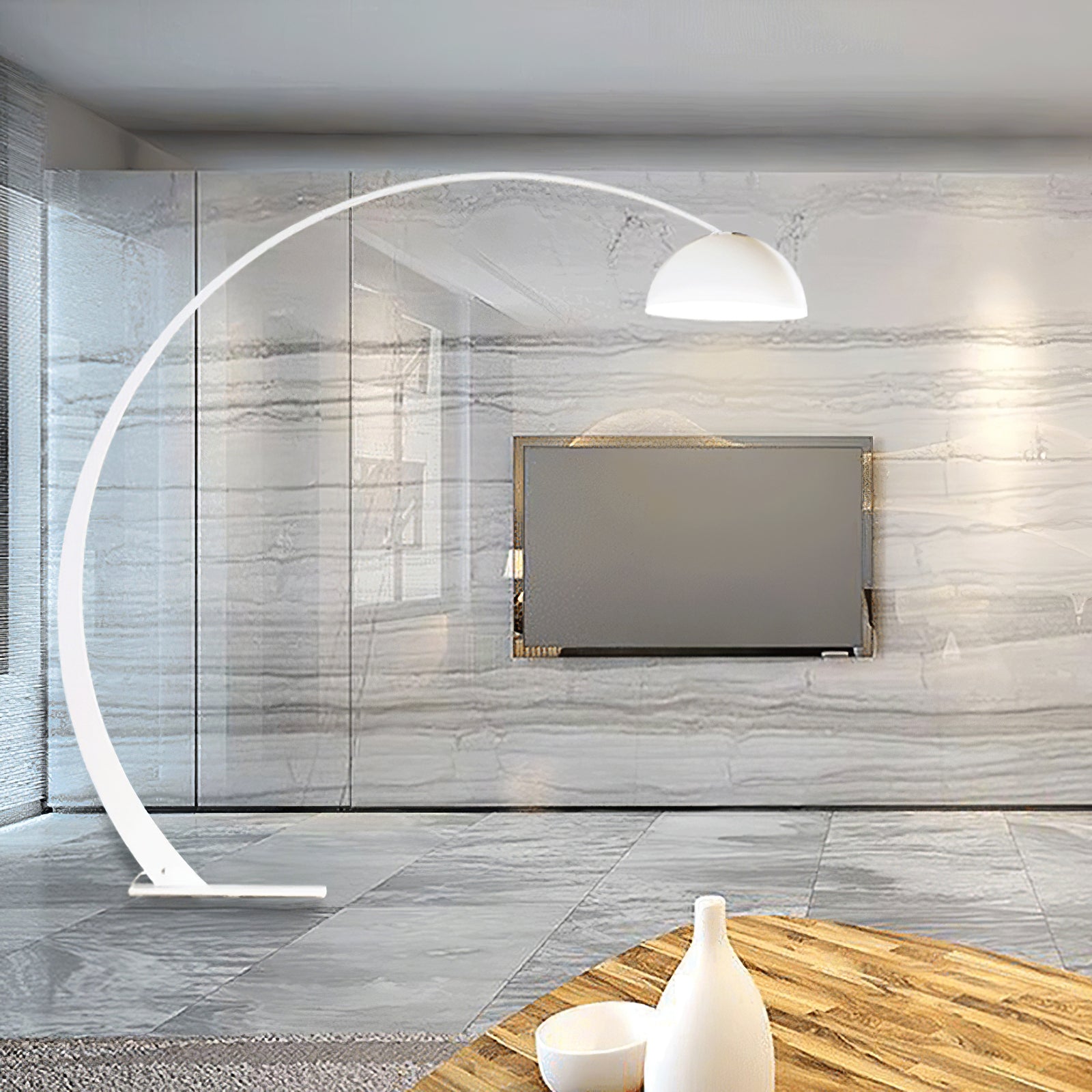 Cutalus Curved Black Arc Floor Lamp