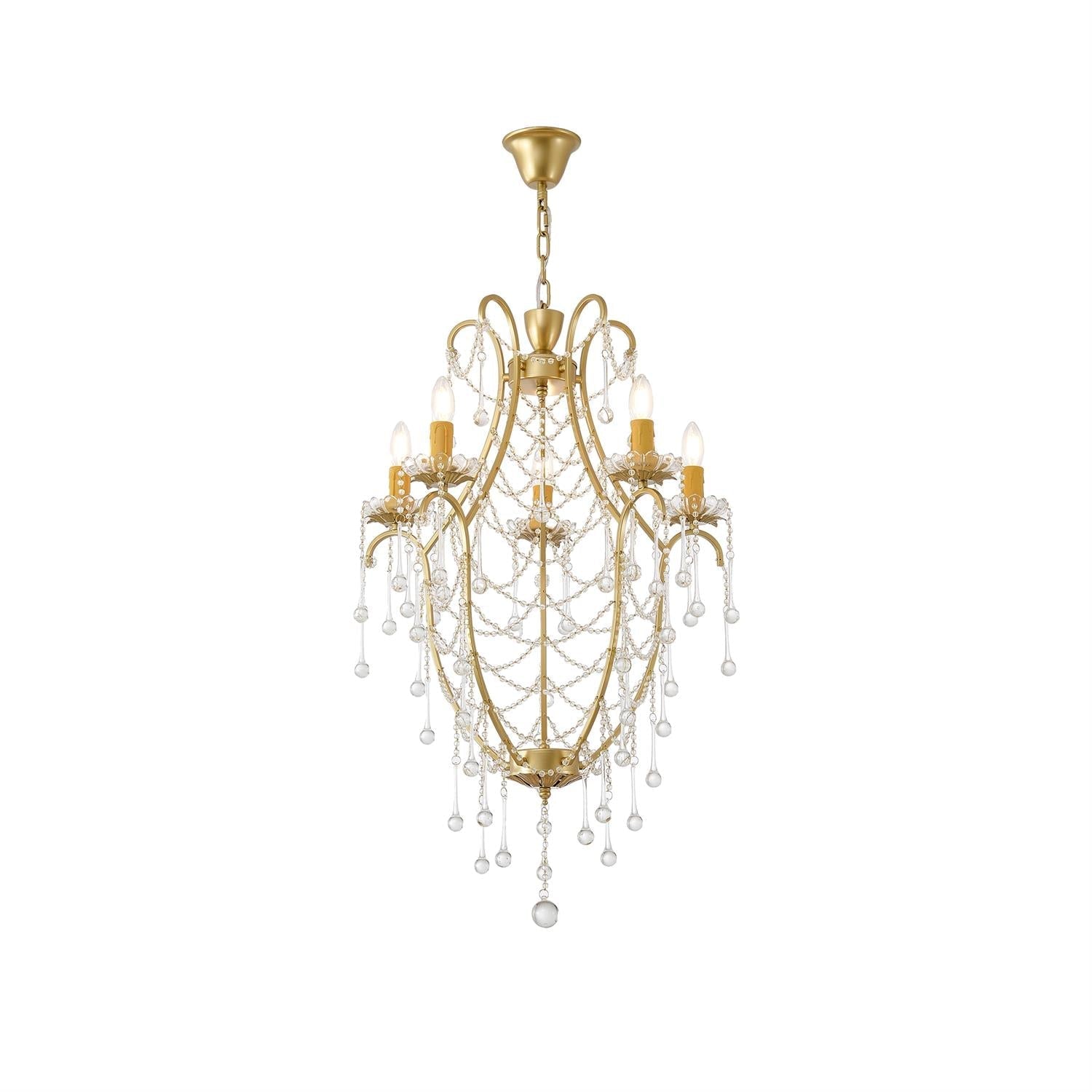 Qvistuvyo Individual Creativity Metal Glass Chandelier