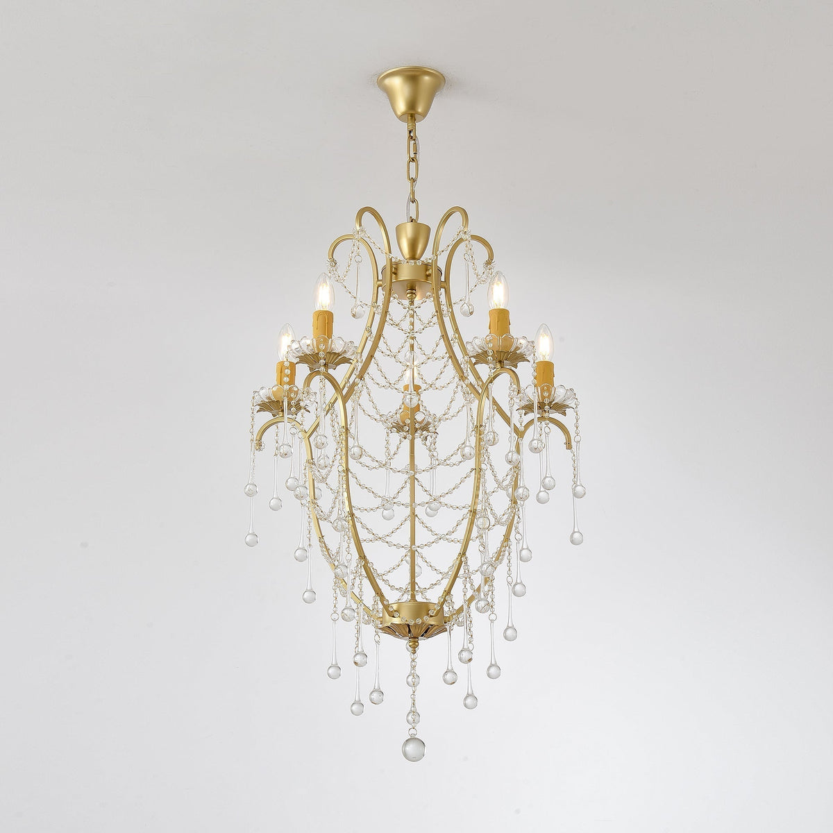 Qvistuvyo Individual Creativity Metal Glass Chandelier
