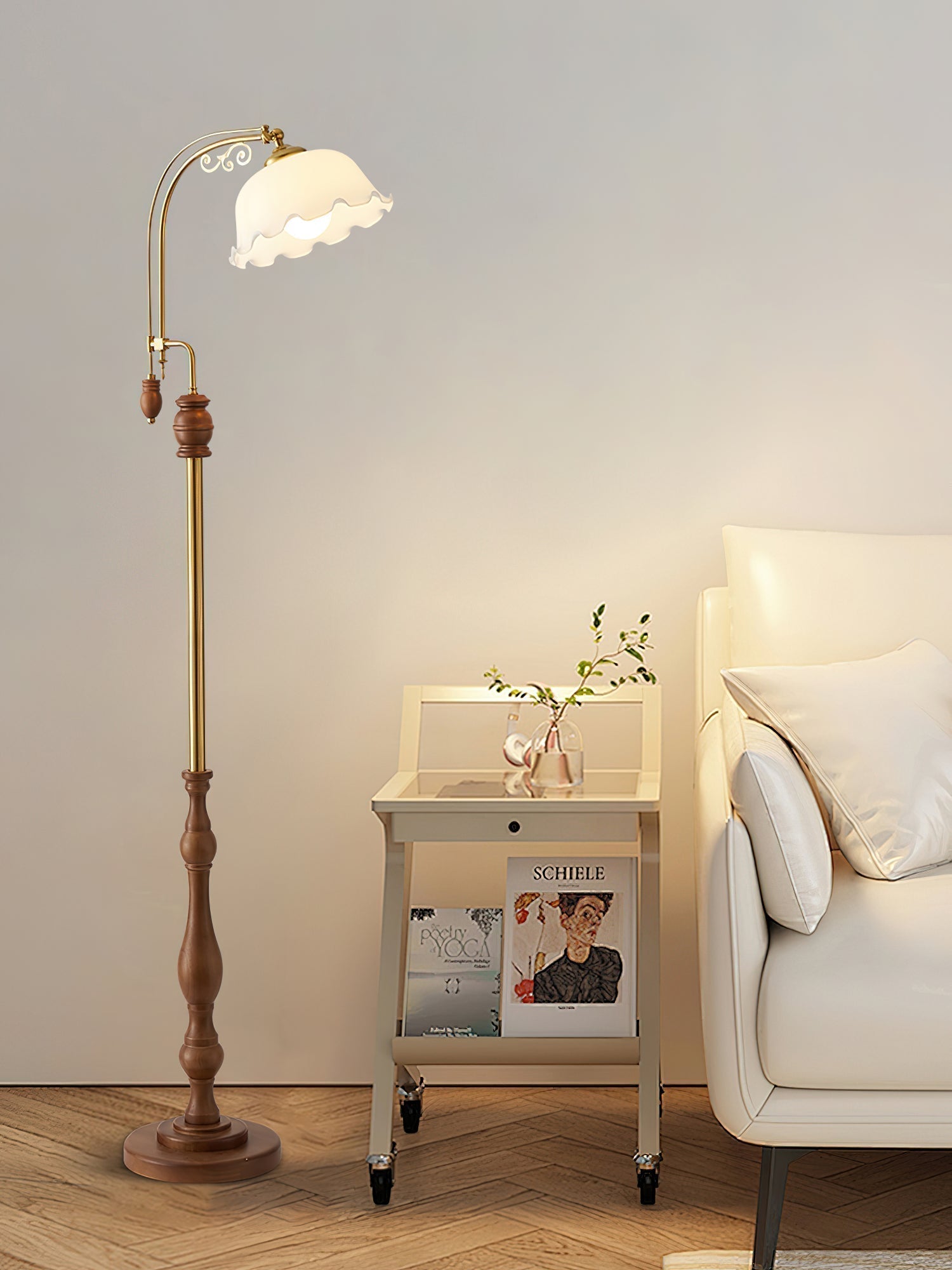 Darisel Wood Vintage Floor Lamp