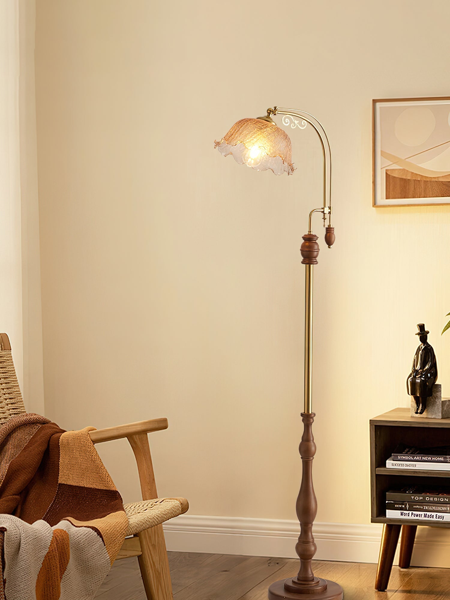 Darisel Wood Vintage Floor Lamp