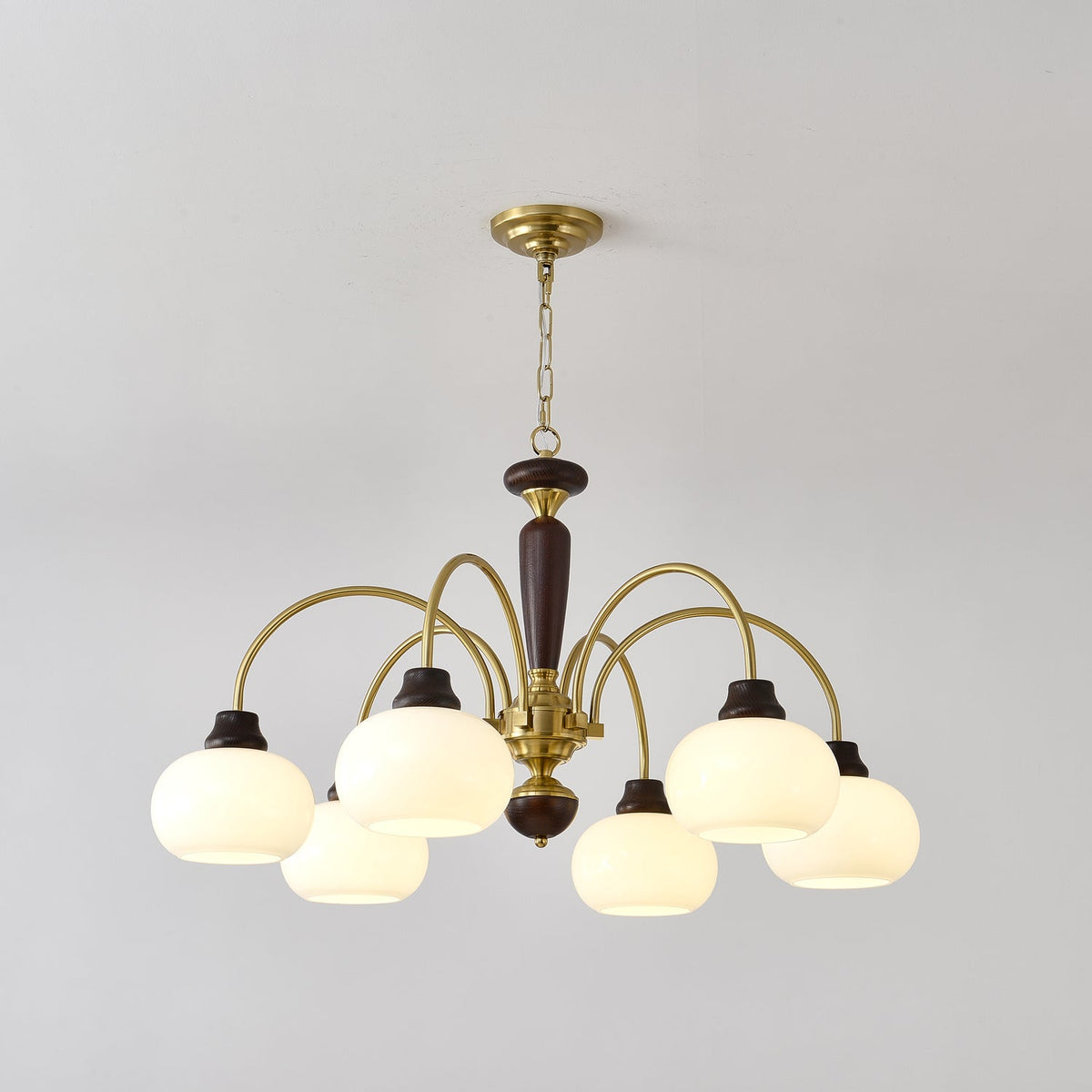 Noraneon Chandelier Arched Globe White Shade