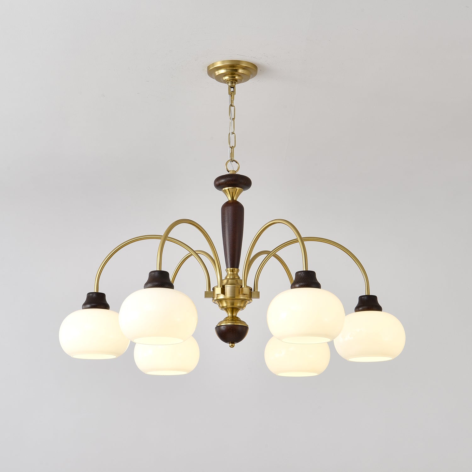 Noraneon Chandelier Arched Globe White Shade