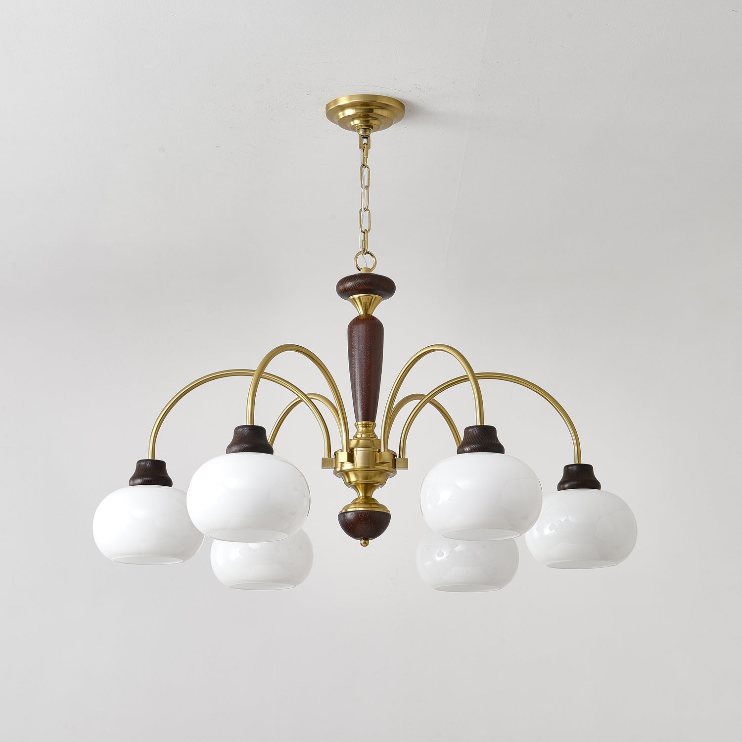Noraneon Chandelier Arched Globe White Shade